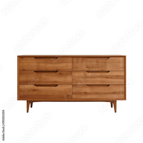 Modern Wooden Dresser With Simple Design and Multiple Drawers for Storage and...