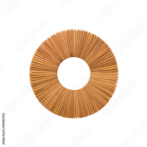 Wooden Circular Decor Piece Arranged in a Radial Pattern for Home Display or ...
