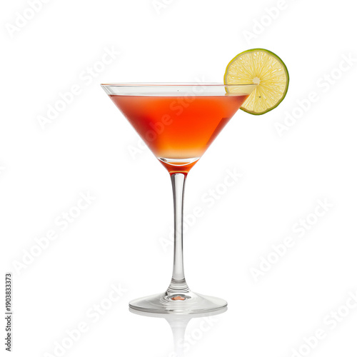 Refreshing Cocktail Served in a Tall Glass With Ice and Fruit Garnish at a Su...