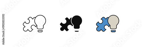 solution icon. Line, solid and filled outline colorful version, outline and filled vector sign. Idea Symbol, logo illustration. Vector graphics