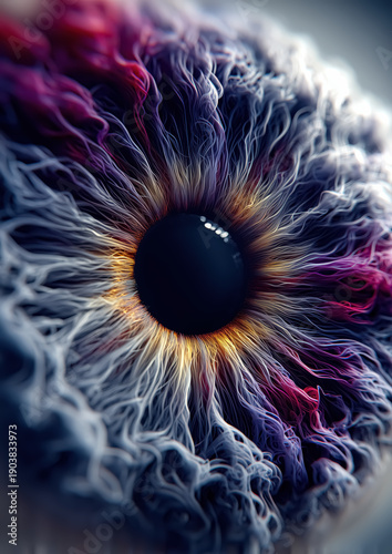 Abstract Eye Closeup in Vivid Colors, Digital Art