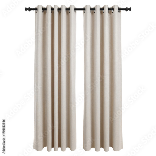Sleek Fabric Curtains Hang Elegantly in a Modern Room With Natural Light Stre...