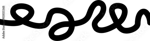 Continuous black squiggle line drawing on white background