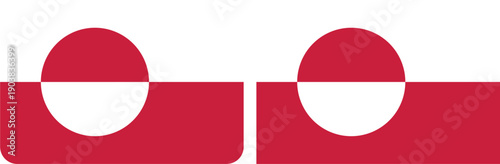 Free Download Red and white Greenland flag icons with rounded and sharp corners - GFXLoad