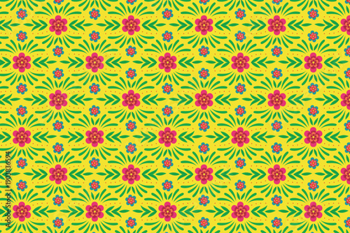 Traditional Mexican floral seamless pattern. Vector illustration.