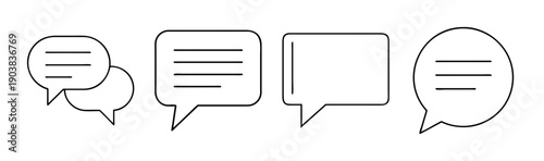 Various chat bubble and speech balloon icons for messaging