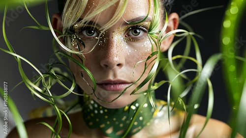 Creative Makeup and Eco-Friendly Design: A Self-Expression in High Fashion Inspired by Nature