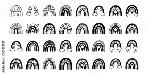 Hand Drawn Sandwich Collection Doodle Line Art Vector Set Various Sandwiches Subs Wraps Bagels Toasted Grill Fast Food Lunch Meal Icon Assortment Black White Outline Sketch Graphic