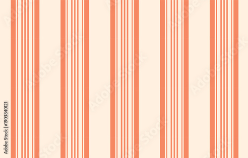 Bold stripe seamless background, striped vector pattern in peach, and coral for summer apparel