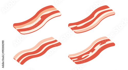 Bacon Line art color minimal style