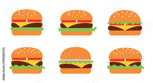 Burger Line art digital illustration