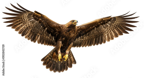 Φωτογραφία Majestic golden eagle PNG isolated on transparent background, bird of prey with