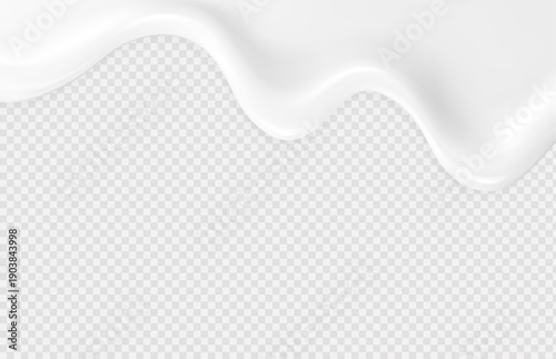 Liquid vector dripping ice cream texture. Glossy sugary flow drip, melting creamy surface.