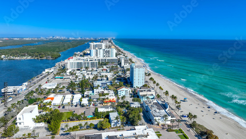 Hollywood Beach Florida aerial photo