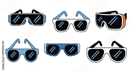 Glasses Line art creative color filled design