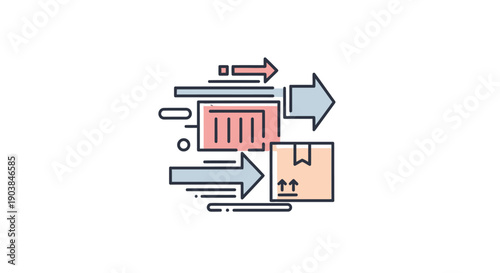 Simple illustration of data transfer between devices.