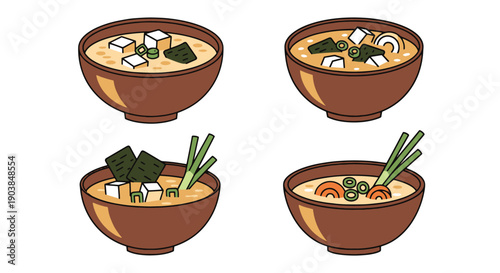 Miso Soup Line art color modern style