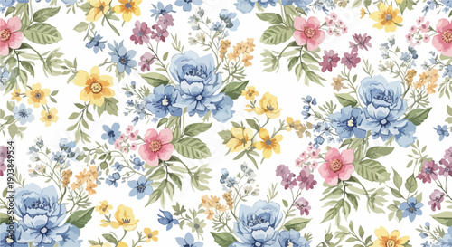 Lush Spring Bloom Floral Pattern