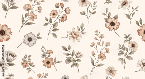 Colorful Spring Meadow Floral Pattern
