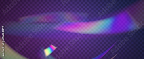 Iridescent Prism Background. Rainbow Light Leak Effect.  Abstract Diamond Texture With A Transparent Glow And Holographic Lens Flare. Iridescent Crystal Prism Background With Light.