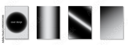 Dots Pattern Set. Color Circles On Memphis Layout. Young Brand In Minimalistic Frame. Business Black And White  Flyer. Graphic Poster. White Wave Cover. Black Dots Pattern