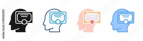 Certified Success icon set multiple style collection