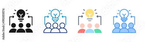 Team Idea icon set multiple style collection