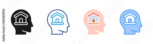 Mind Home icon set multiple style collection