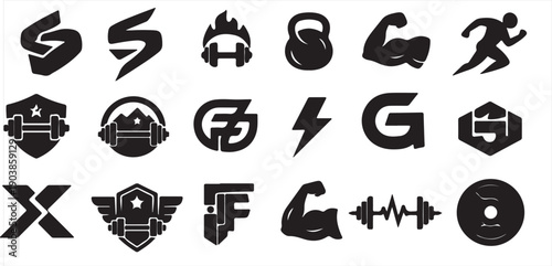 Bold Gaming Logo Icons Set – Esports Mascot Symbol Collection Black Vector Style