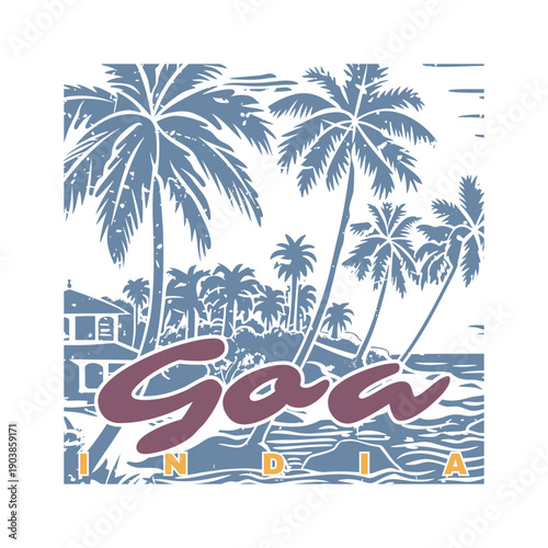 Retro style vector design for the Indian state of Goa.