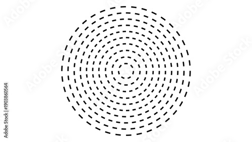 Photo of dashed concentric circles isolated on transparent background