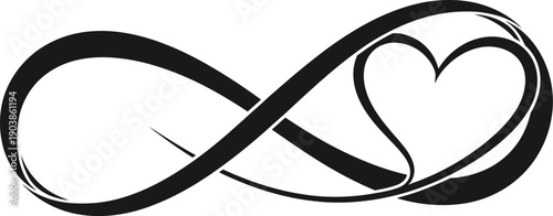 Eternal love symbol with infinity loop and heart combination