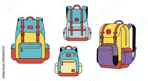 Adventure Backpack line art color