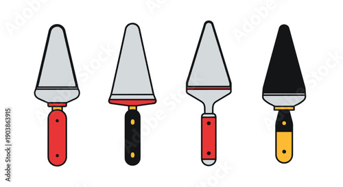 Cake Server Line art filed color clean design