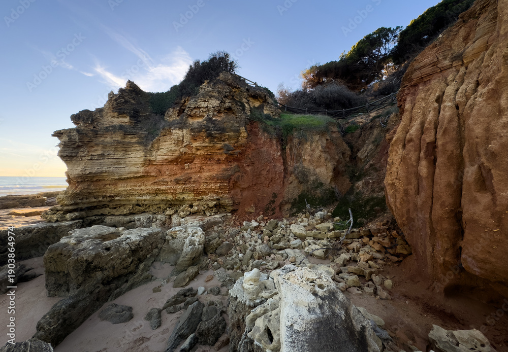 Obraz premium Rocky formation in AlgarSeco, Algarve region in south of Portugal.