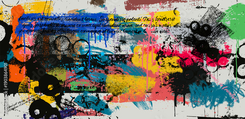 Wallpaper Mural Hand drawn oil on canvas style with colorful paint brush strokes. Abstract modern art with expressive textured, layered brushstrokes. Artwork for prints, wallpapers, wall decor, contemporary design. Torontodigital.ca