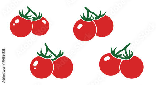 Cherry Tomato Line art creative concept