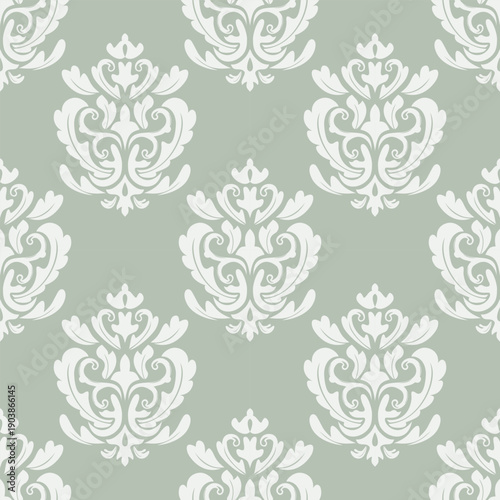 Damask seamless repeat element pattern. Beautiful luxury vintage floral damask vector illustration. Design for wallpaper, decorative, texture, textile, ornament, wrapping, shirts, clothing