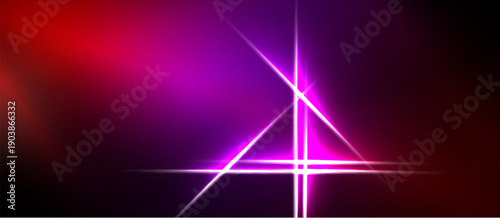 Vibrant abstract background. Pink, purple hues blend with bright linear light effects creating dynamic visual impact.