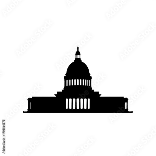 Black silhouette of the united states capitol building