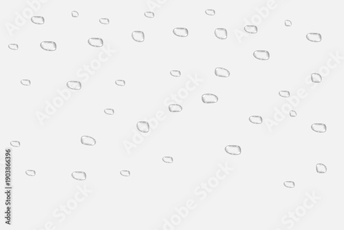 Realistic water drops on a transparent background, condensation on the surface with light reflection and shadow, vector, png, 3D effect.