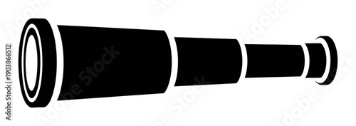 Telescope Silhouette - Minimalist Vector Illustration