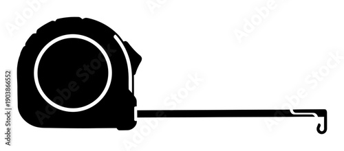 Tape Measure Silhouette - Minimalist Vector