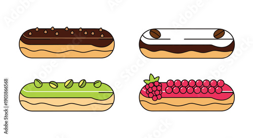 Eclair Line art colorful modern style