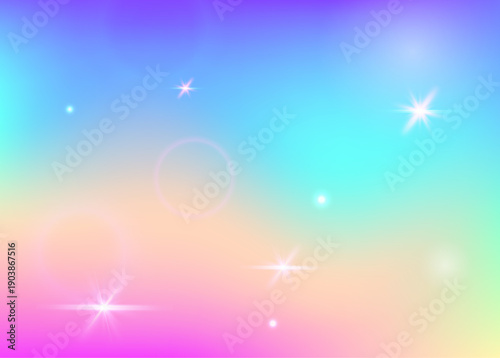 Rainbow Hologram. Pink Princess Background. Unicorn Invitation. Holographic Cosmic Invite. Purple Universe Pattern. Lilac Mystical Gradient. Magic Texture. Candy Rainbow Hologram.