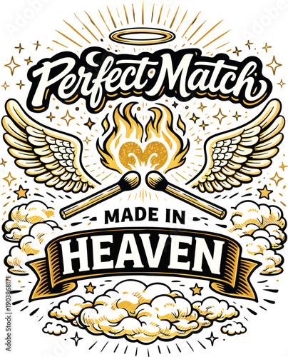 Perfect Match Made in Heaven Soulmate Love Design