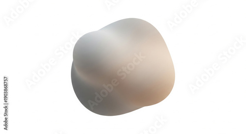 Wallpaper Mural Organic 3D Blob Shape Floating on White Space Torontodigital.ca