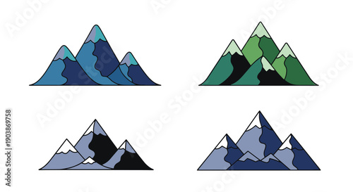 Mountain Line art digital illustration