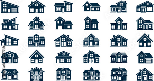 Flat Home Icon Vector Symbol Real Estate Building