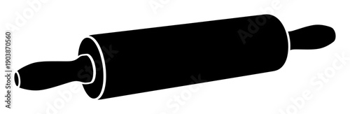 Rolling Pin Silhouette - Minimalist Vector